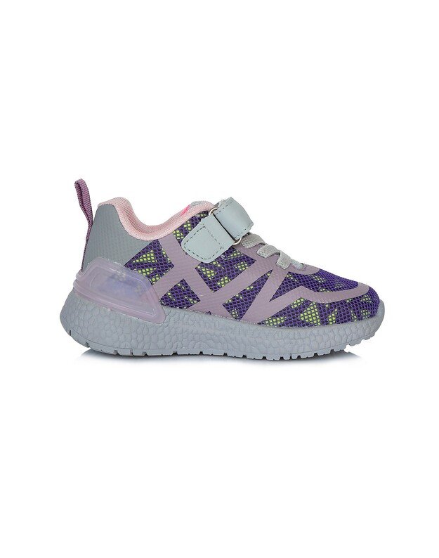 Violetiniai sportiniai LED batai 24-29 d. F61528CM